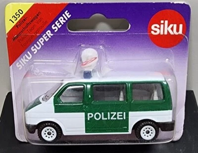 SIKU #1350 VW Police Team Van en blanco/verde/¡COMO NUEVO EN PAQUETE SIN ABRIR! Foto 1 de 2