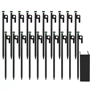 20 Pack 12 Inch Heavy Duty Tent Stakes with Storage Bag for Camping Patio Garden - Picture 1 of 7