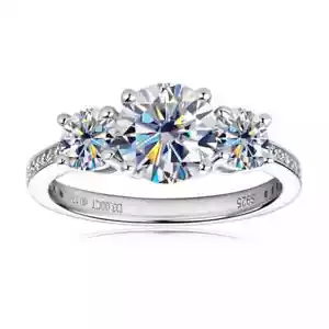 3 kt VVS1 D ausgezeichneter 18 K Weißgold Lab Created Promise Ring Diamant Test bestanden - Bild 1 von 8