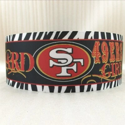 3 inch 49ers Grosgrain Ribbon HAIR BOWS 2016017 Football San Francisco Team - Image 1 of 2