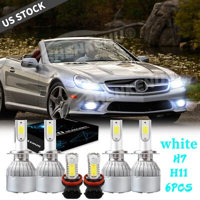 For Mercedes-Benz S430 2003-2006 - 6x LED Headlight + FogLight Bulbs Combo 6000k - Image 1 of 4
