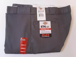 Pantalón de trabajo Dickies para hombre talla 44x32 874 ajuste original pierna recta gris oscuro nuevo con etiquetas - Imagen 1 de 4