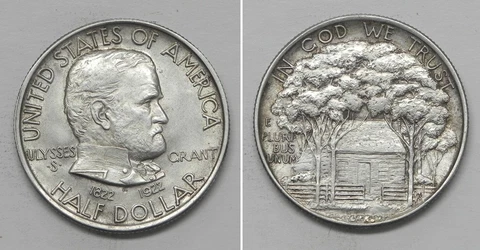 X4785 1922 Grant Commemorative Half Dollar 50c, AU Cover