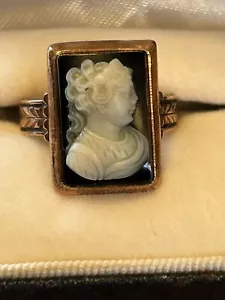 Vintage Women’s 10k Gold Cameo Ring. Sz 8.5 - Picture 1 of 5