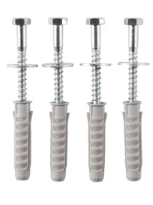 Hama Schrauben Dübelset 4 STÜCK 8X80MM Für Satelliten Halter, Tv Wandhalter - Bild 1 von 1