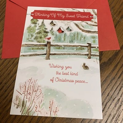 JOYFULLY YOURS, A DAYSPRING COMPANY Merry Christmas Thinking Of My Sweet Friend Peace 5"x7" Religious Greeting Card