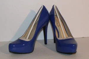 Jessica Simpson Parisah BLUE VIOLET SUPER PATENT PLATFORM STILETTO HEELS NEW - Picture 1 of 8