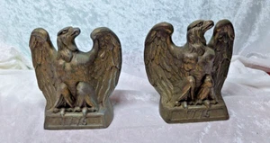 Sujetalibros Águila Calva Metal Fundido Color Bronce 1972 Marcado Colonial Virginia 1776 - Imagen 1 de 10