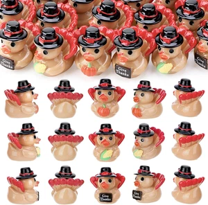 30 Pcs Thanksgiving Mini Resin Ducks, Tiny Turkey Ducks, Miniature Turkey - Picture 1 of 12