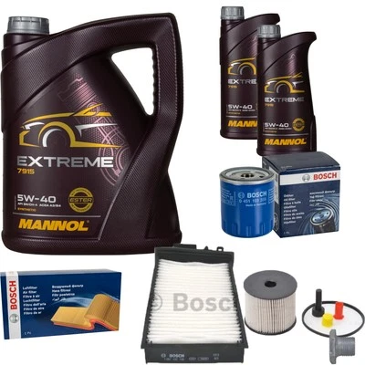 BOSCH Inspektionspaket 7 L MANNOL Extreme 5W-40 für Citroën C5 I Break 2.2 HDi - Bild 1 von 4
