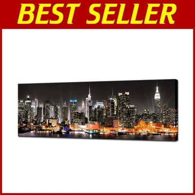 Ночная картинная печать Manhattan Skyline - Изображение 1 из 4