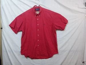 Ralph Lauren Shirt Mens XL Red Blake Fit Button Down Short Sleeve 100% Cotton - Picture 1 of 6