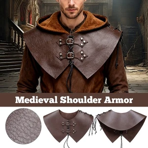Medieval Chest Harness Shoulder Armor PU Leather Halloween Costume Props - Picture 1 of 12