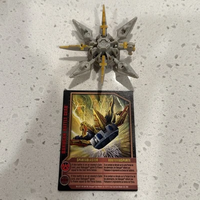 Bakugan Spartablaster Gray SILVER 90G Battle Gear Gundalian Invaders RARE W/Card - Image 1 of 2