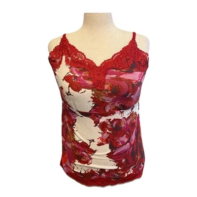 Camiseta sin mangas Lane Bryant roja con cordones florales talla 14/16 Foto 1 de 4
