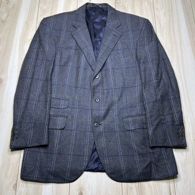 Ermenegildo Zegna Wool & Cashmere Tweed Striped Windowpane Sport Coat Mens 44R - Image 1 of 4
