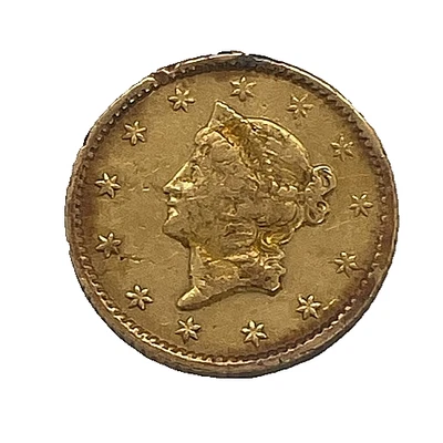 1853 $1 Liberty Head Gold Dollar Mount Removed - Image 1 of 4