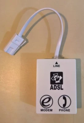 ADSL/ADSL2+ Microfilter Internet Broadband Micro Filter Splitter With Cable Lead - Image 1 of 3