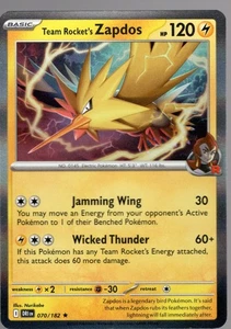Pokemon Team Rocket's Zapdos Rare SV10: Destined Rivals 070/182 NM - Picture 1 of 1