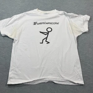 Vtg Farfromwhoopin Shirt Men Xl White Sticky Figured Tee Say The Word Whoop - Picture 1 of 8