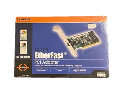 Linksys 10/100 Mbps EtherFast PCI Adapter Ethernet Card # LNE100TX - Image 1 of 4