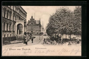 Rostock, Partie an der Walipromenade, Ansichtskarte - Picture 1 of 2