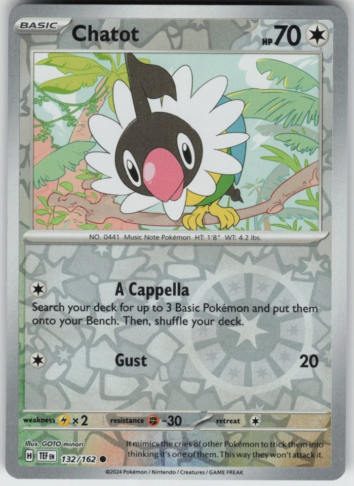 Reverse Holo Chatot 132/162 Common SV05: Temporal Forces NM - Image 1 of 1