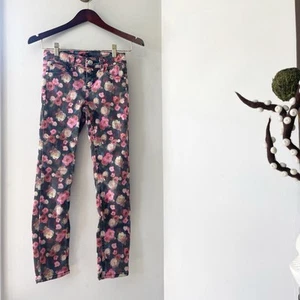 Justice Floral Denim Skinny Jeans | Size 10 - Picture 1 of 5