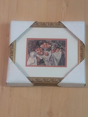 Paul Cézanne "Maçãs e Laranjas" Arte emoldurada Offset Litografia Fruta 13x11 Nova - Imagem 1 de 4
