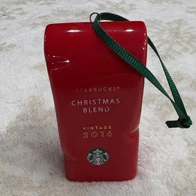 Starbucks Rojo Mezcla Navidad Vintage 2016 ¡Adorno Festivo con Cinta Verde! Foto 1 de 4