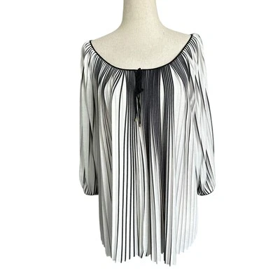 Diane Von Furstenberg Blanco/Negro Rayas Nuevo Keoni Plisado Mujer Talla 6 | 5-26 Foto 1 de 4