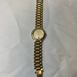 VTG Citizen Watch 38mm Champange Dial Gold Tone Stainless New Battery Roman - Picture 1 of 7