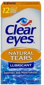 Clear Eyes Natural Tears Lubricant Eye Drops Soothes and Moisturizes 0.5 Oz - Picture 1 of 1