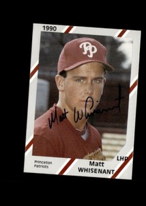 Matt Whisenant 1990 Princeton Patriots authentic autographed card