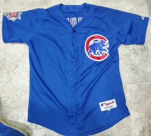 AUTHENTIC MAJESTIC CHICAGO CUBS MILTON BRADLEY BLUE JERSEY MEN'S SIZE 48 - Picture 1 of 7