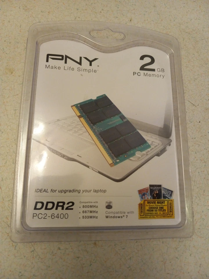 PNY PC2-6400 2 GB  SDRAM Memory (MN2048SD2-800) NEW - Image 1 of 2