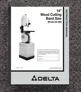 14" Wood Cutting Band Saw Operator Manual Delta 28-203, 28-243, 28-245 28-2 - Picture 1 of 14