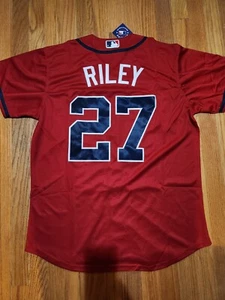 NWT youth customized jersey Braves #27 Austin Riley size S-XL red *new - Picture 1 of 2