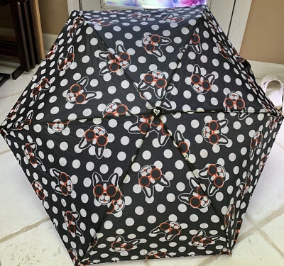 JUSTICE ЗОНТИК POLKADOT ЩЕНКОВ СКЛАДНОЙ 9 «ЧЕРНЫЙ/БЕЛЫЙ СУПЕР МИЛЫЙ!! - Изображение 1 из 3