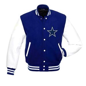 Dallas Cowboys Varsity Jacket Original Wool & Leather Sleeves
