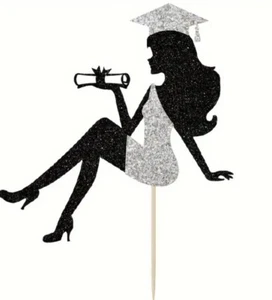 Cake topper Card Stock Paper Silver Sparkle Shine - Picture 1 of 3