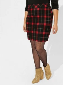 Falda Torrid Betsey Johnson Roja a Cuadros Nueva con Etiquetas Nueva 1X - Imagen 1 de 9