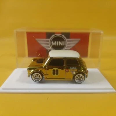 (WANGSTAR) Hot Wheels MORRIS MINI Custom CHROME YELLOW Real Riders LIMITED +case - Image 1 of 4