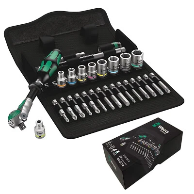 Wera 28pc 8100 SA 6 Zyklop Socket Bit Set Speed Ratchet Metric - 05004016001 - Image 1 of 4