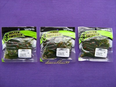 LOTE DE 3 PAQUETES MISTER TWISTER 4" DOBLE COLA LARVAS - SEMILLA SANDÍA Foto 1 de 3