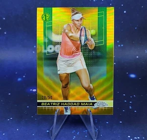 Beatriz Haddad Maia /50 2024 Topps Chrome Tennis SSP Gold Refractor Brazil - Bild 1 von 13