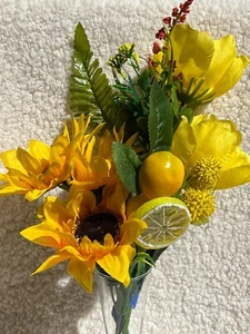 Mainstays Artificial Flowers Sunflower, Peony Mixed, Billiy Button & Lemon Picks - Picture 1 of 21