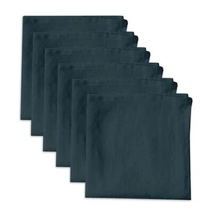 100% Pure Linen Dinner Cloth Napkins 15 x 15 Inch Navy Blue - Set of 6 Pack E... - Picture 1 of 2
