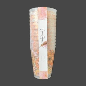 Jessica Simpson Home - 12 Floral Butterflies Nude Color Plastic Drinking Glasses - Picture 1 of 7