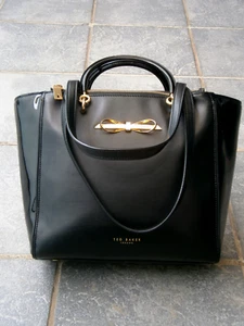 TED BAKER LONDON SHOULDER/HAND LEATHER/POLYVINYL BLACK BAG. CA25459. - Picture 1 of 14